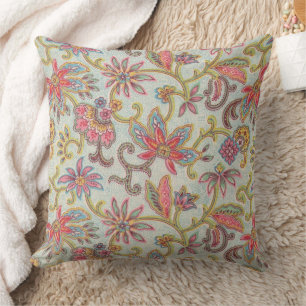 1920 Floral Throw Pillow