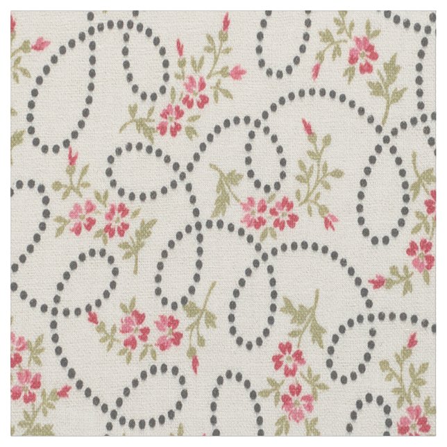 1920 Floral with Dots Fabric (Close Up)