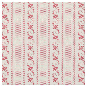 1920 Flower-and-Dot Stripes Fabric
