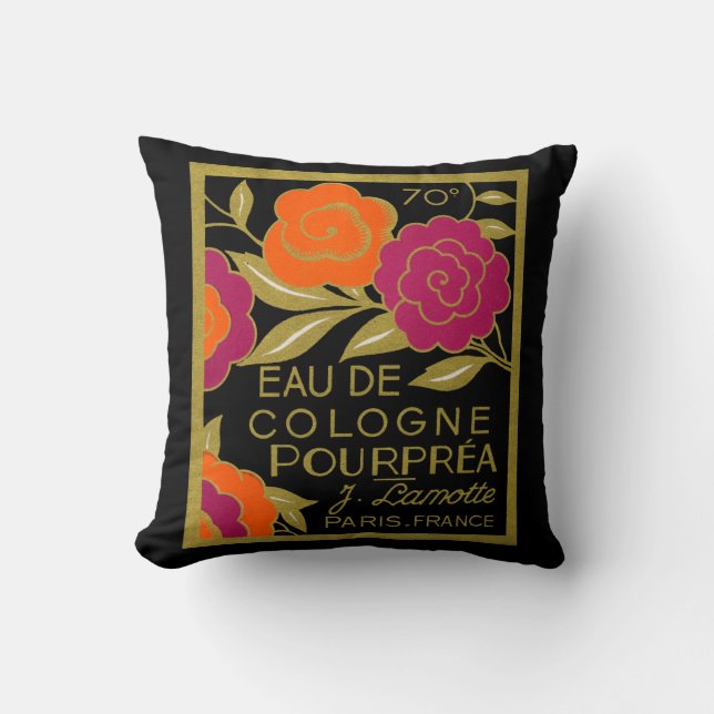 1920 French Eau de Cologne Pourprea perfume Cushion (Front)