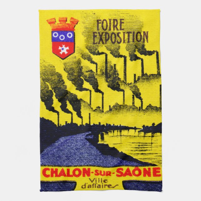 1920 French Industrial Expo Tea Towel (Vertical)