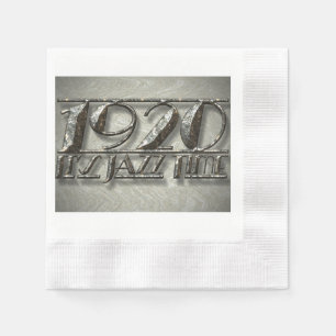 1920 It's Jazz Time Vintage Dance Music Billboard Napkin