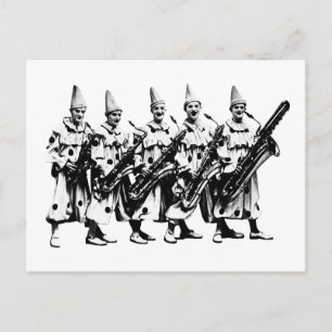 1920 Jazz Clowns, black Postcard