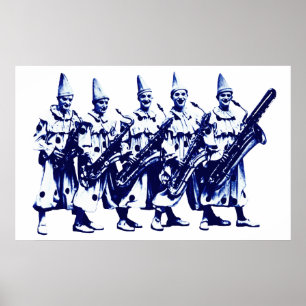 1920 Jazz Clowns, blue Poster