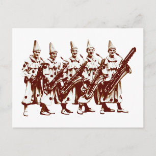 1920 Jazz Clowns, brown Postcard