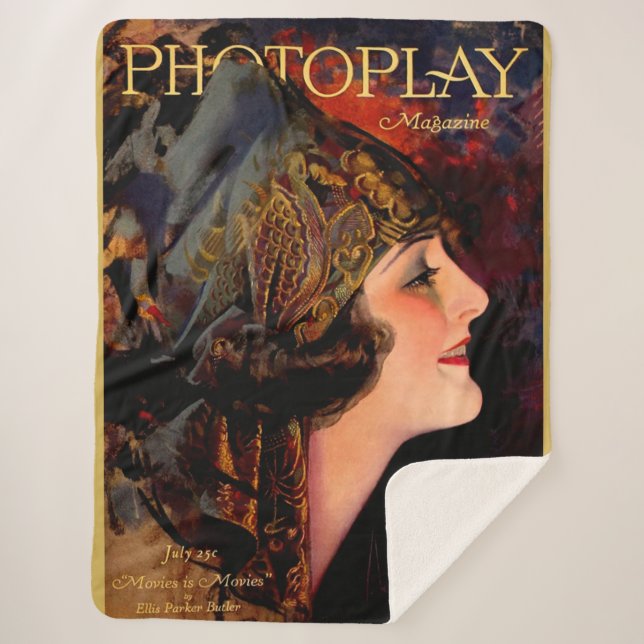 1920 Photoplay magazine cover Sherpa Blanket (Front)