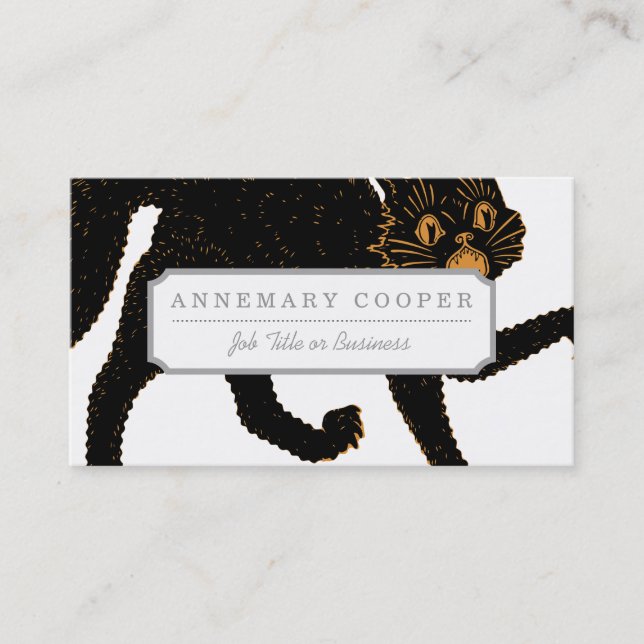1920 Scary Black Cat Business Card (Front)