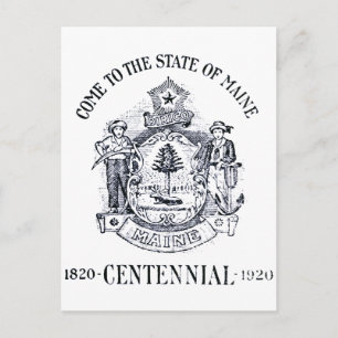 1920 State of Maine Centennial Postcard