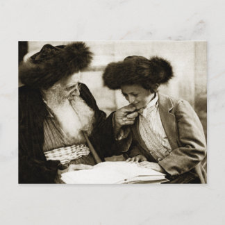 1920 Studying the Torah, sepia toned Postcard