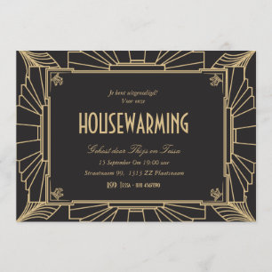1920 themed uitnodiging van de inwijdingsfeestpart invitation