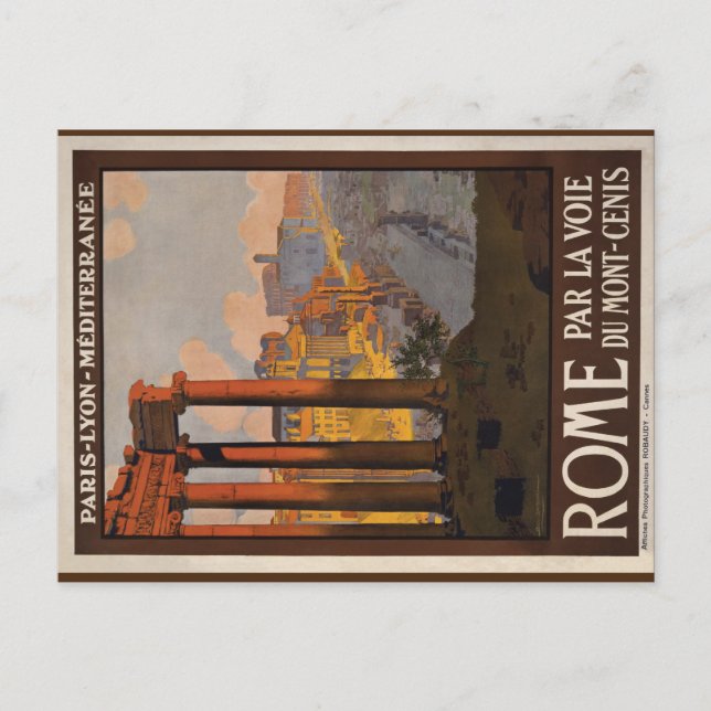 1920 vintage Rome travel art postcard (Front)