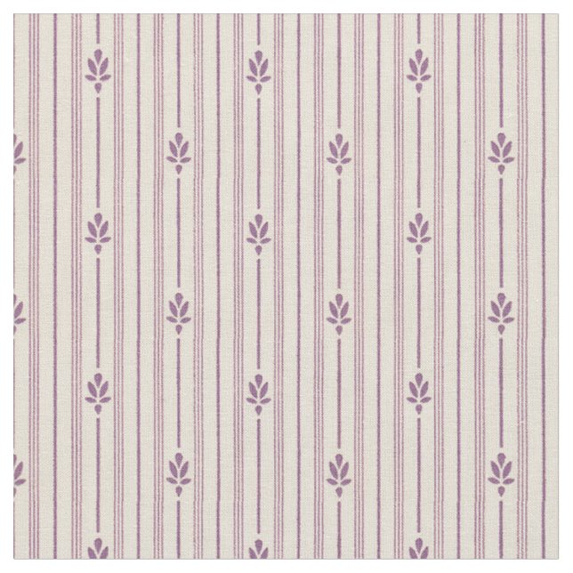 1920 Violet Stripes with Flowers Fabric (Close Up)