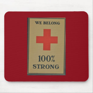1920 WWI Red Cross "We Belong 100% Strong" Mouse Mat