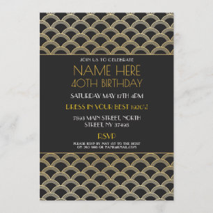 1920's Art Deco Birthday Gatsby Party Invitation