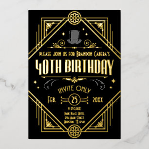 1920s Art Deco Black & Gold 40th Birthday Party