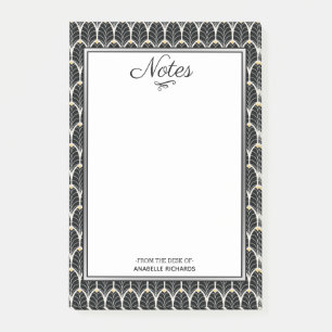 1920s Art Deco Black Palmettos Post-it Notes