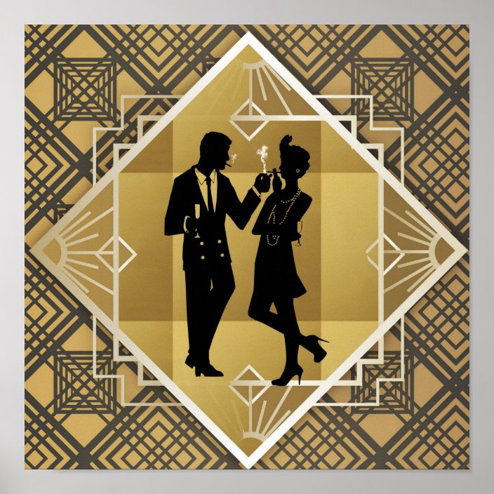 1920's Art Deco. Flapper. Poster Zazzle.co.uk