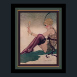 1920's Art Deco Flapper with Mirror Poster<br><div class="desc">Eye-catching, 1920's, Art Deco Print by Fabius Lorenzi. 11x14 pictured here. Available in other sizes.</div>