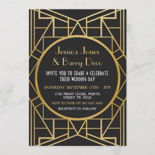 1920's Art Deco Gatsby Great 20s Wedding Invite