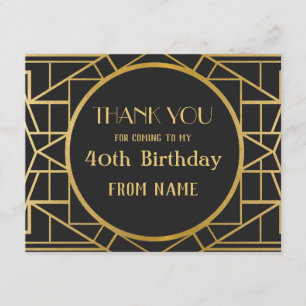 1920's Art Deco Gatsby Party Thank You Cards