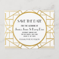 1920s Art Deco Gatsby Save The Date Wedding Invite