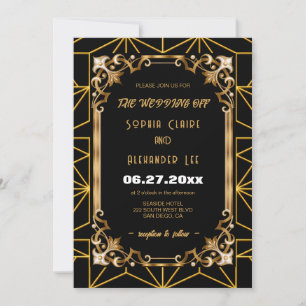 1920s Art Deco Geometric Wedding Invitation