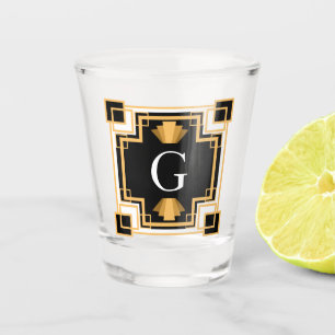 1920s Art Deco Vintage Style Monogram Shot Glass