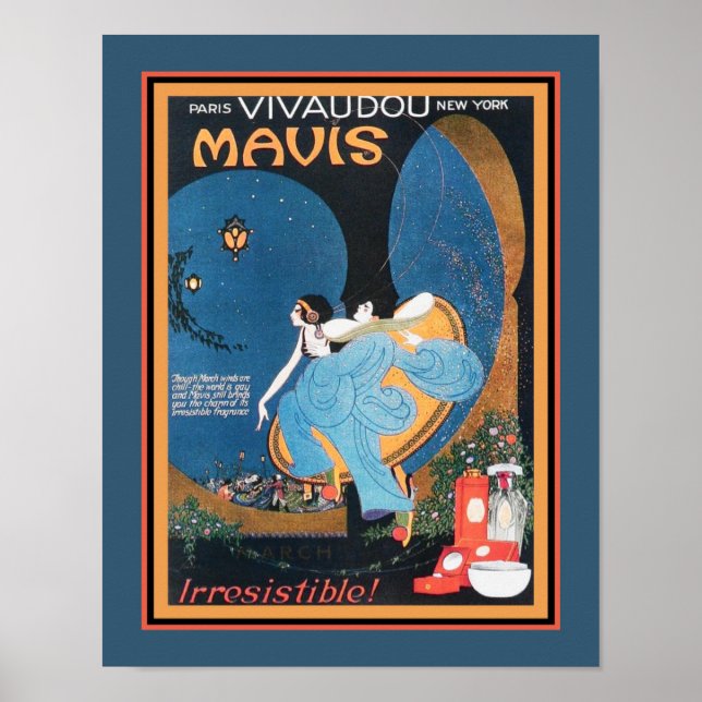 1920's Art Deco Vivaudou Mavis Ad Poster (Front)