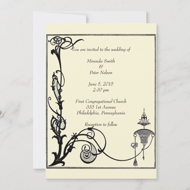 1920s Aubrey Beardsley Design Invitation (Front)