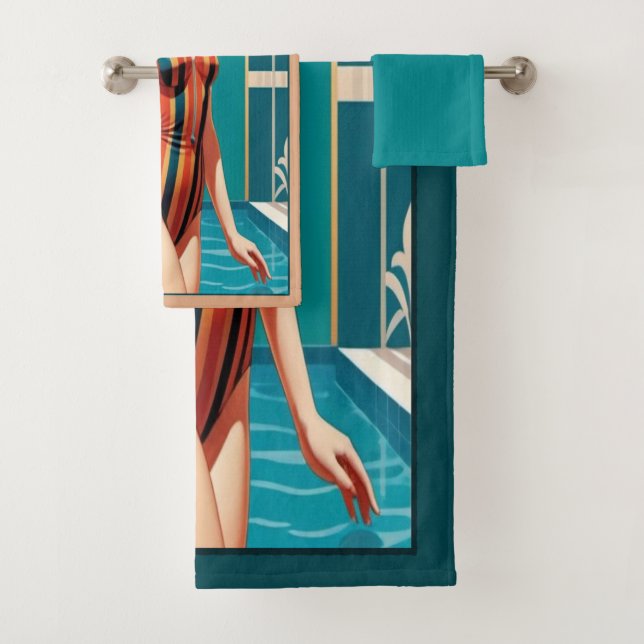 1920's Bather Towel Set. (Insitu)