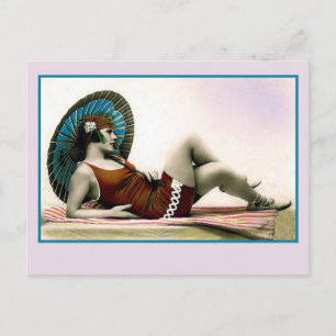 1920s Bathing beauty, flapper girl Postcard