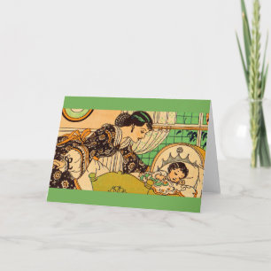 1920s beautiful mother and baby card
