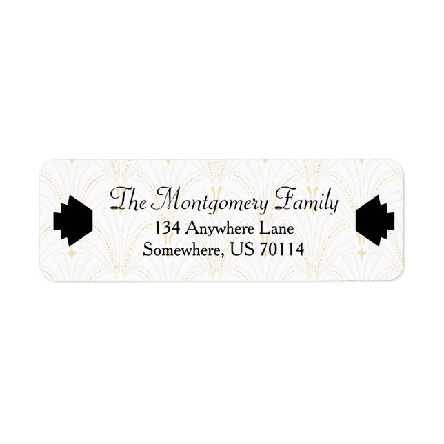 1920s Black Finials & Beige Fans Elegant (Front)