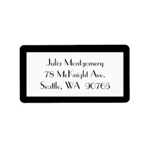 1920's Black & White RSVP Address Label