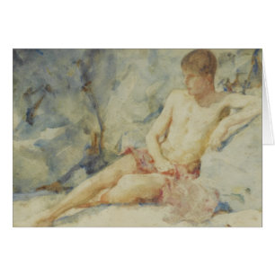 1920's Boy Against Rock by Tuke