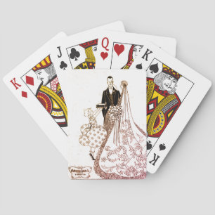1920s Bride and Groom Playing Cards