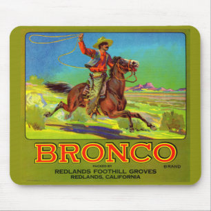 1920s Bronco fruit crate label Mouse Mat