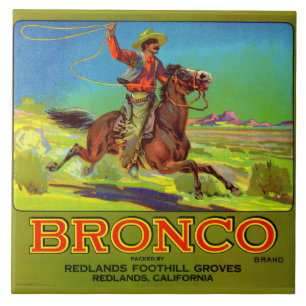 1920s Bronco fruit crate label Tile