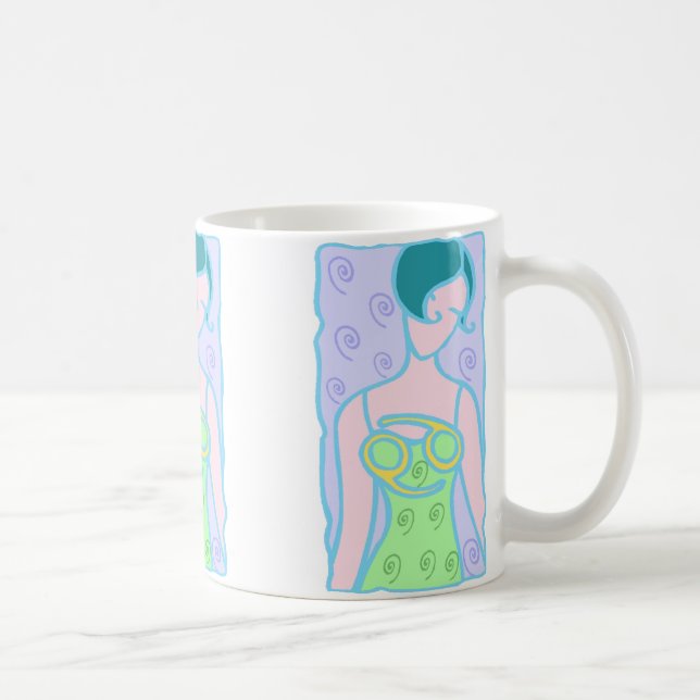 1920s Cancer Zodiac Woman in green Coffee Mug (Right)
