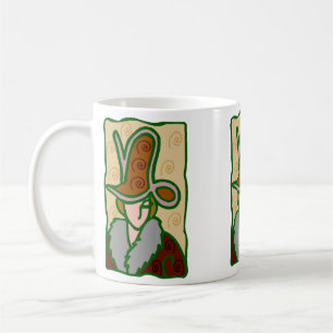 1920s Capricorn Woman with symbol in brown Coffee Mug