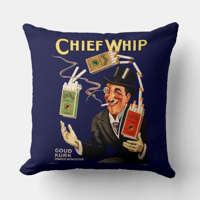 1920s Chief Whip cigarettes ad print Cushion (Front)