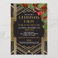 1920's Christmas Gatsby Party Gold Art Deco X-Mas