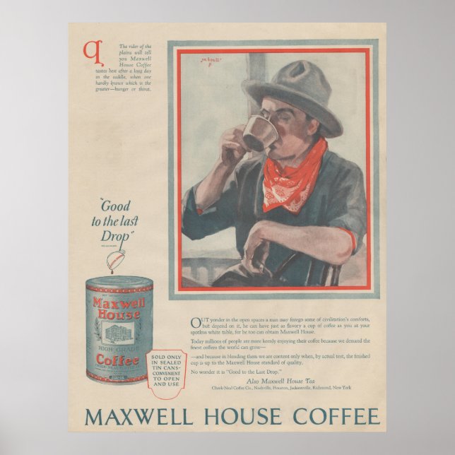 1920s Coffee Advertisement Poster (Front)