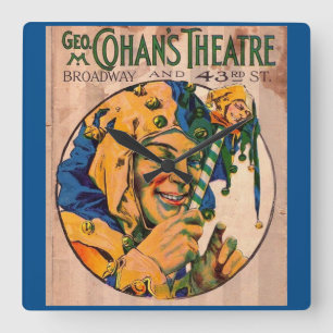 1920s Cohan’s Theatre playbill cover Square Wall Clock