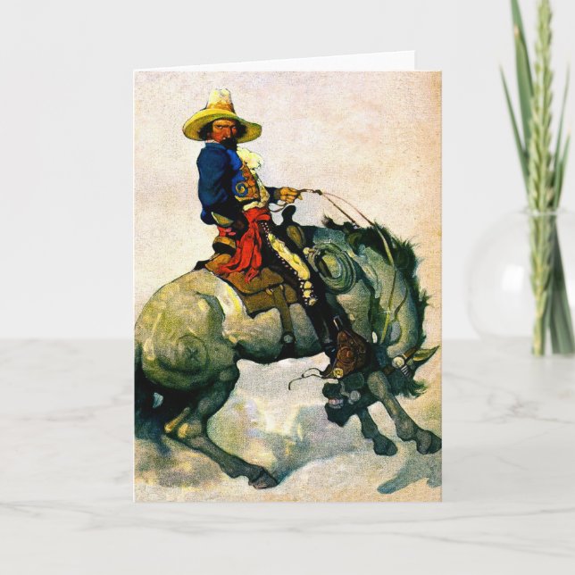 1920's Cowboy Illustration Card (Front)