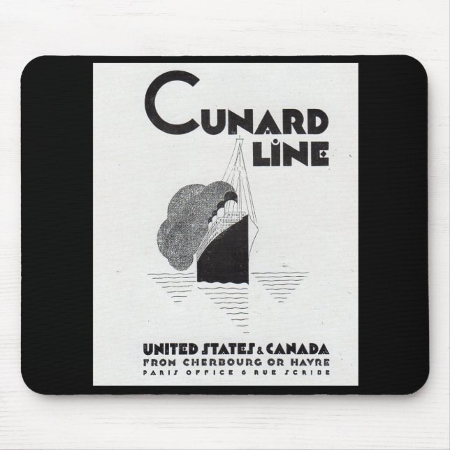 1920s Cunard Line art deco ad Mouse Mat (Front)