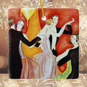 1920's Dancing Couples Ceramic Tree Decoration