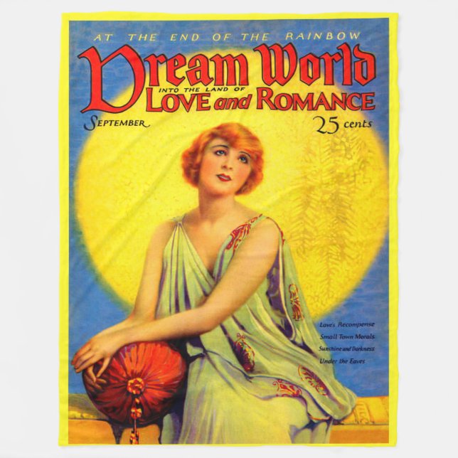 1920s Dream World magazine cover Fleece Blanket (Front)