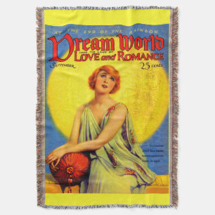 1920s Dream World magazine cover print Throw Blanket