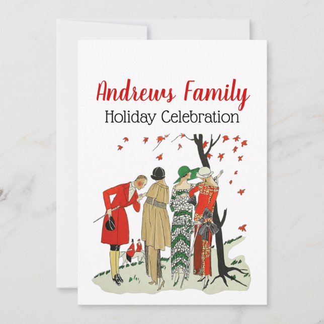 1920s Fashion Dressed For the Fox Hunt  Invitation (Front)